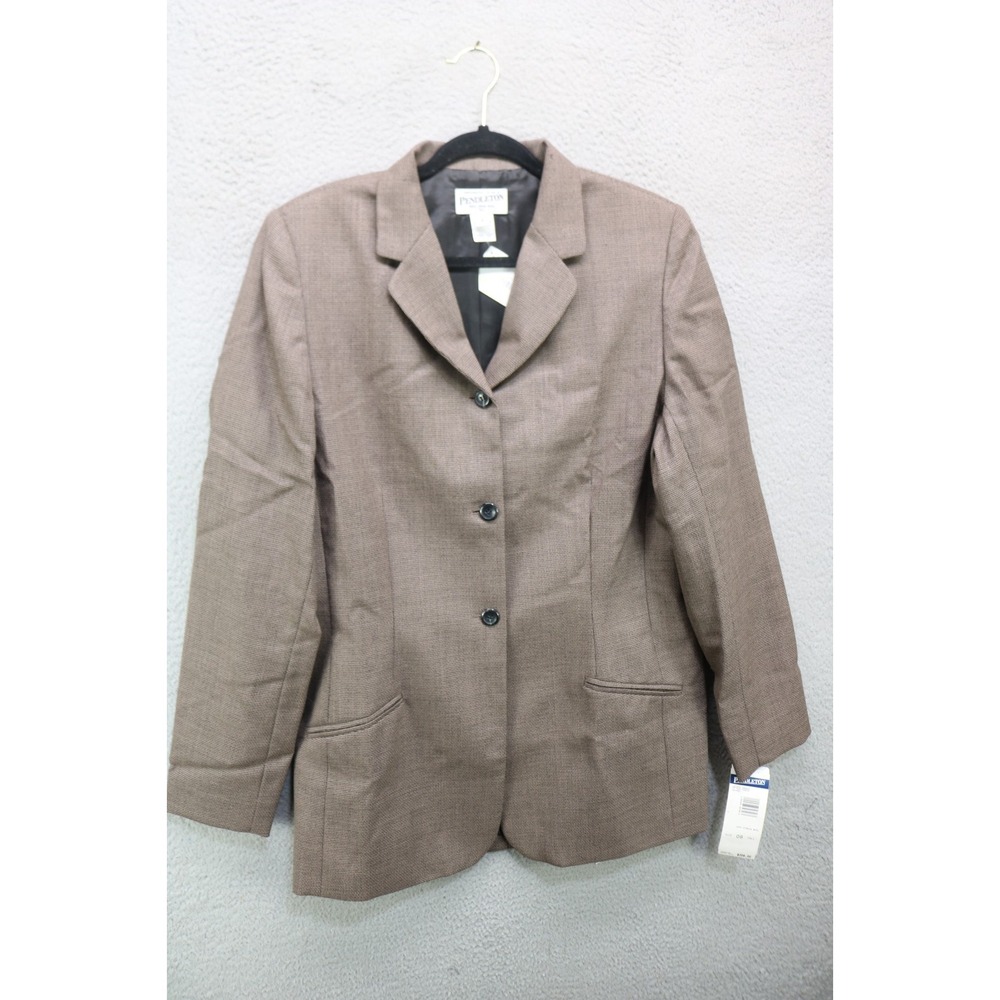 Pendleton Women's 100% Virgin Wool Button Up Long Blazer-8/T-NWT-Business-Office